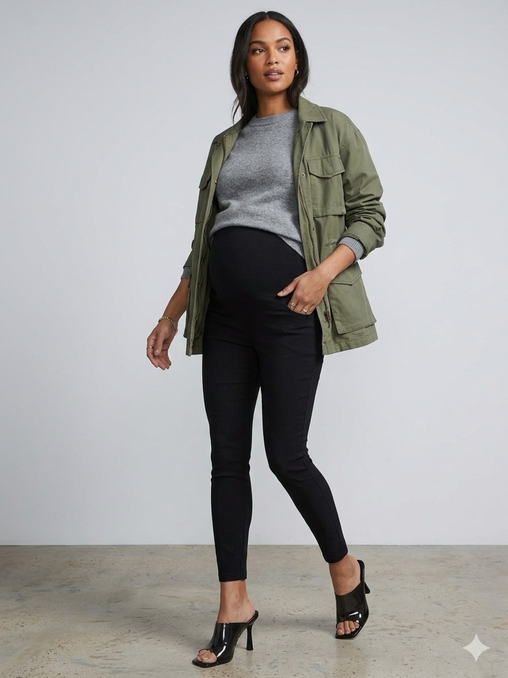 ASOS Maternity Black Over the Belly Skinny Pants - Comfortable Stretch Size 10